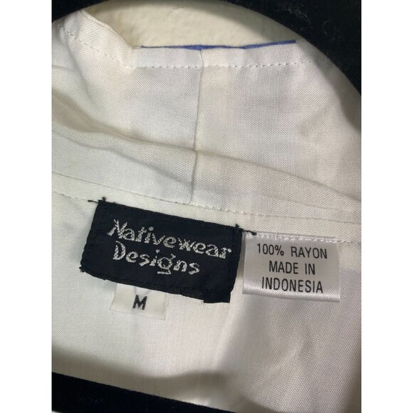 Nativewear Designs Blue White Kimono Cardigan Size Medium Artsy lagenlook Boho - Picture 10 of 13
